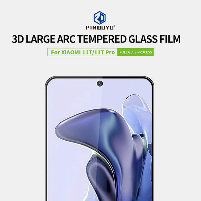 PINWUYO 9H 3D Película de vidrio templado a prueba de explosiones de pantalla completa curvada, For Xiaomi Mi 11T / 11T Pro