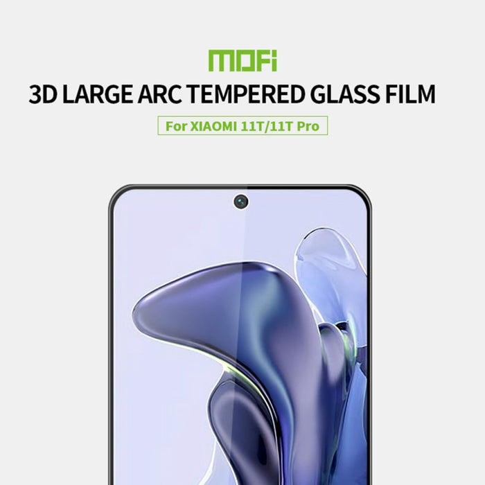 Película de vidrio templado de pantalla curva a prueba de explosiones MOFI 9H 3D, For Xiaomi Mi 11T / 11T Pro