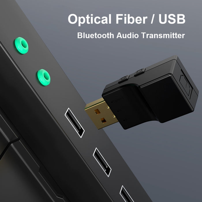 SW03 2 en 1 Transmisor de audio Bluetooth 5.0 USB + Adaptador inalámbrico óptico de baja latencia SPDIF para TV PC