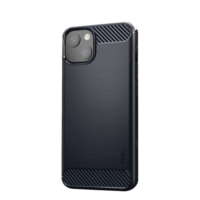 Funda de TPU suave de fibra de carbono con textura cepillada de la serie Gentleness de MOFI, For iPhone 13 mini, For iPhone 13, For iPhone 13 Pro, For iPhone 13 Pro Max