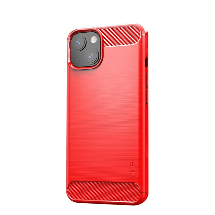 Funda de TPU suave de fibra de carbono con textura cepillada de la serie Gentleness de MOFI, For iPhone 13 mini, For iPhone 13, For iPhone 13 Pro, For iPhone 13 Pro Max