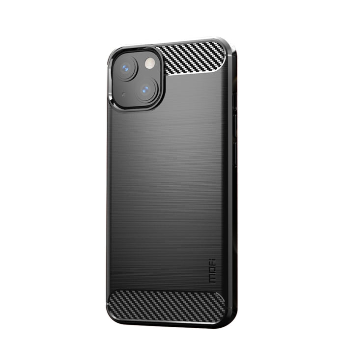 Funda de TPU suave de fibra de carbono con textura cepillada de la serie Gentleness de MOFI, For iPhone 13 mini, For iPhone 13, For iPhone 13 Pro, For iPhone 13 Pro Max