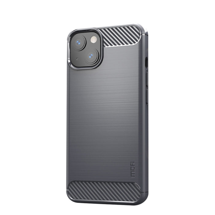 Funda de TPU suave de fibra de carbono con textura cepillada de la serie Gentleness de MOFI, For iPhone 13 mini, For iPhone 13, For iPhone 13 Pro, For iPhone 13 Pro Max