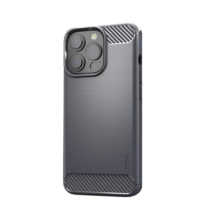 Funda de TPU suave de fibra de carbono con textura cepillada de la serie Gentleness de MOFI, For iPhone 13 mini, For iPhone 13, For iPhone 13 Pro, For iPhone 13 Pro Max
