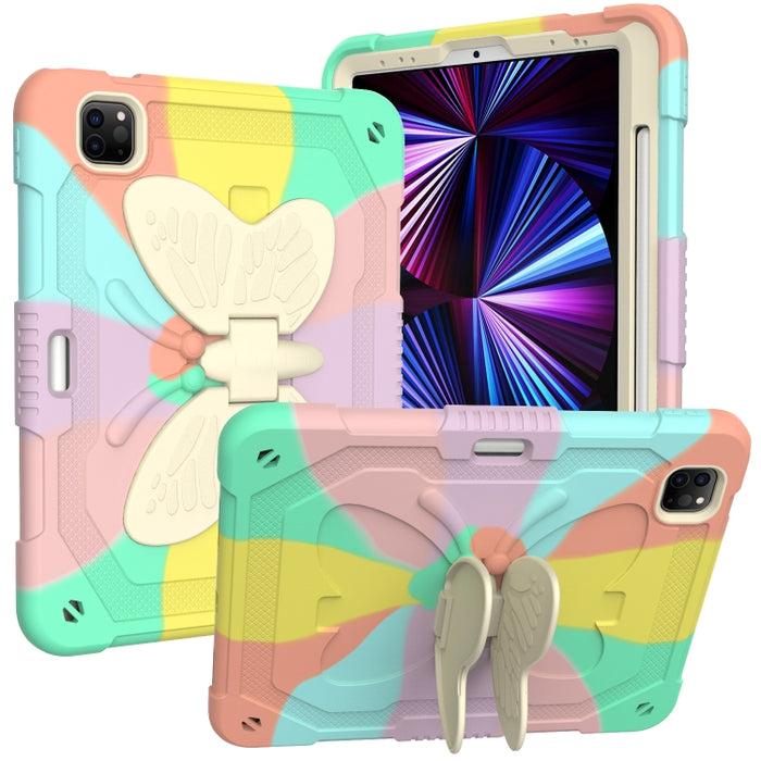 PC + funda de silicona anticaída para tableta con soporte de mariposa y ranura para bolígrafo para iPad Pro 11 2018 y 2020 y 2021 y Air 2020 10.9, For iPad Pro 11 2018 & 2020 & 2021 & Air 2020 10.9