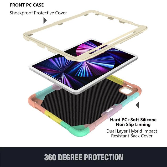 PC + funda de silicona anticaída para tableta con soporte de mariposa y ranura para bolígrafo para iPad Pro 11 2018 y 2020 y 2021 y Air 2020 10.9, For iPad Pro 11 2018 & 2020 & 2021 & Air 2020 10.9