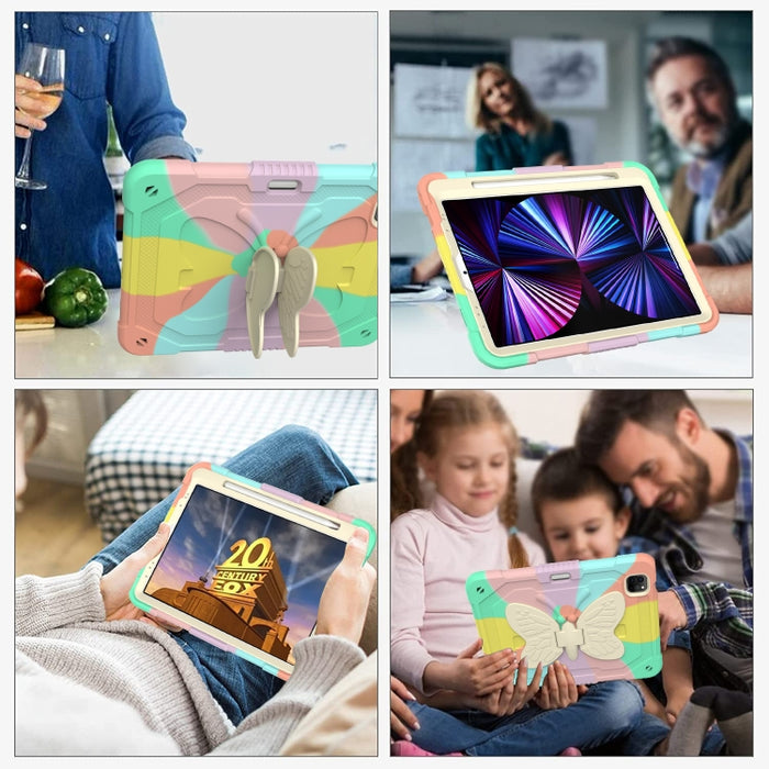 PC + funda de silicona anticaída para tableta con soporte de mariposa y ranura para bolígrafo para iPad Pro 11 2018 y 2020 y 2021 y Air 2020 10.9, For iPad Pro 11 2018 & 2020 & 2021 & Air 2020 10.9
