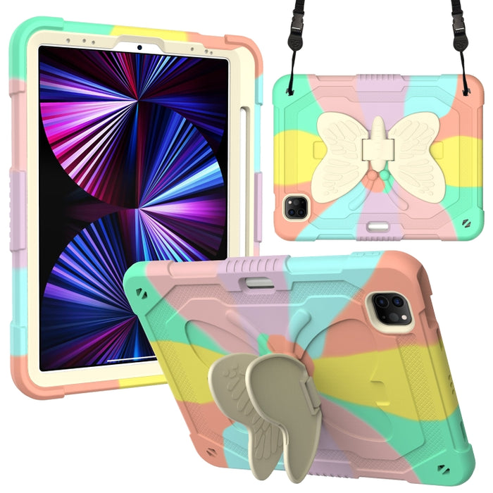 PC + funda de silicona anticaída para tableta con soporte de mariposa y ranura para bolígrafo para iPad Pro 11 2018 y 2020 y 2021 y Air 2020 10.9, For iPad Pro 11 2018 & 2020 & 2021 & Air 2020 10.9