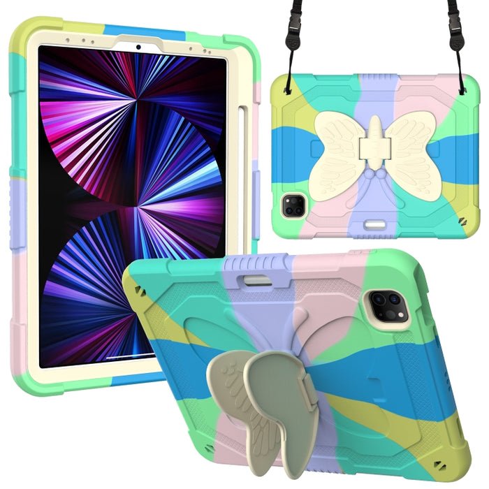 PC + funda de silicona anticaída para tableta con soporte de mariposa y ranura para bolígrafo para iPad Pro 11 2018 y 2020 y 2021 y Air 2020 10.9, For iPad Pro 11 2018 & 2020 & 2021 & Air 2020 10.9
