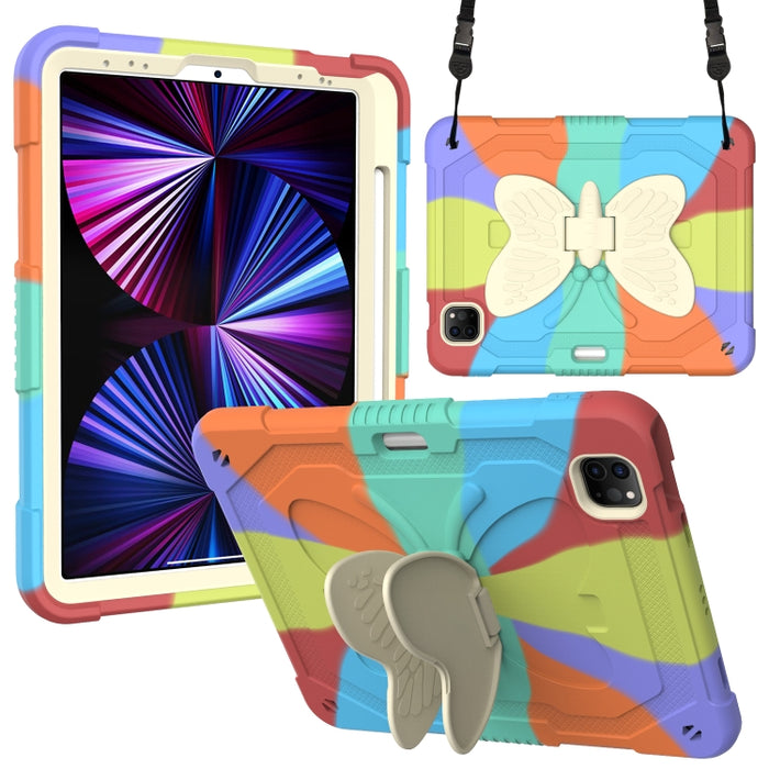 PC + funda de silicona anticaída para tableta con soporte de mariposa y ranura para bolígrafo para iPad Pro 11 2018 y 2020 y 2021 y Air 2020 10.9, For iPad Pro 11 2018 & 2020 & 2021 & Air 2020 10.9