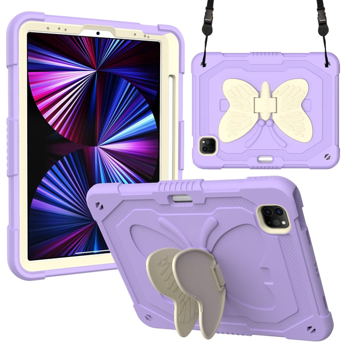 PC + funda de silicona anticaída para tableta con soporte de mariposa y ranura para bolígrafo para iPad Pro 11 2018 y 2020 y 2021 y Air 2020 10.9, For iPad Pro 11 2018 & 2020 & 2021 & Air 2020 10.9