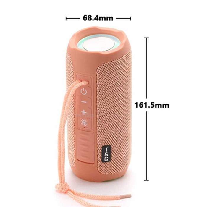 T&G TG227 Altavoz de música Bluetooth impermeable portátil para exteriores con soporte LED FM / TF / USB