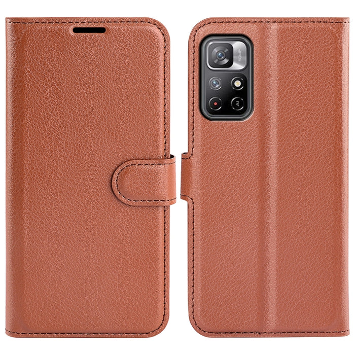 Para Xiaomi Redmi Note 11 Litchi Texture Funda protectora con tapa horizontal con soporte y ranuras para tarjetas y billetera, For Xiaomi Redmi Note 11