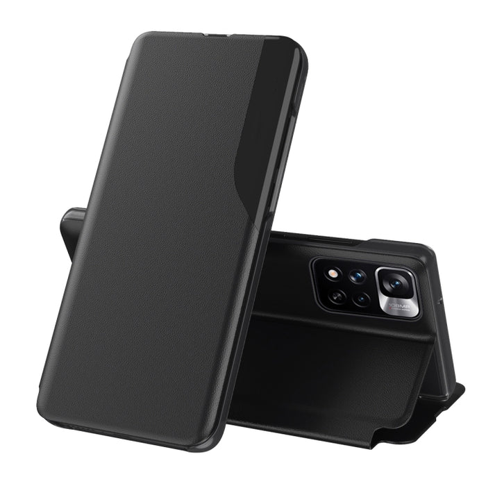 Estuche de cuero con tapa horizontal magnética a prueba de golpes con pantalla lateral con soporte, For Xiaomi Redmi Note 11, For Xiaomi Redmi Note 11 Pro