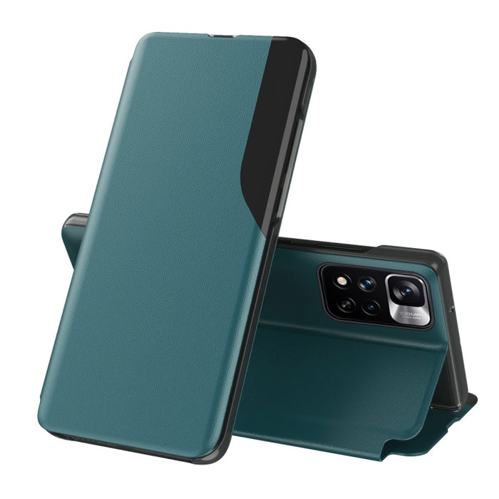 Estuche de cuero con tapa horizontal magnética a prueba de golpes con pantalla lateral con soporte, For Xiaomi Redmi Note 11, For Xiaomi Redmi Note 11 Pro