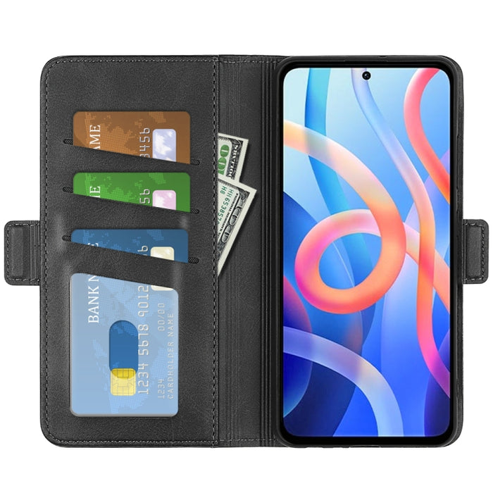 Para Xiaomi Redmi Note 11 Funda de cuero con tapa horizontal con hebilla magnética de doble cara con soporte, ranuras para tarjetas y billetera, For Xiaomi Redmi Note 11