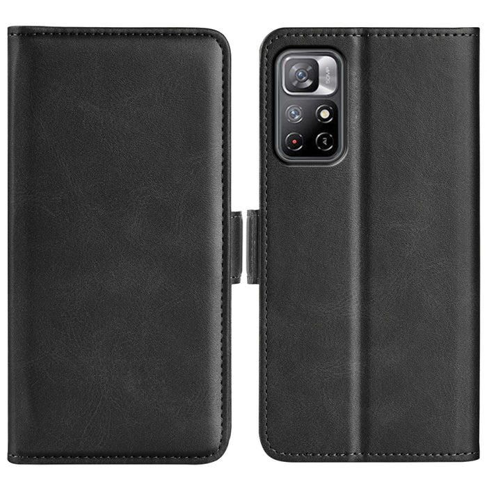 Para Xiaomi Redmi Note 11 Funda de cuero con tapa horizontal con hebilla magnética de doble cara con soporte, ranuras para tarjetas y billetera, For Xiaomi Redmi Note 11