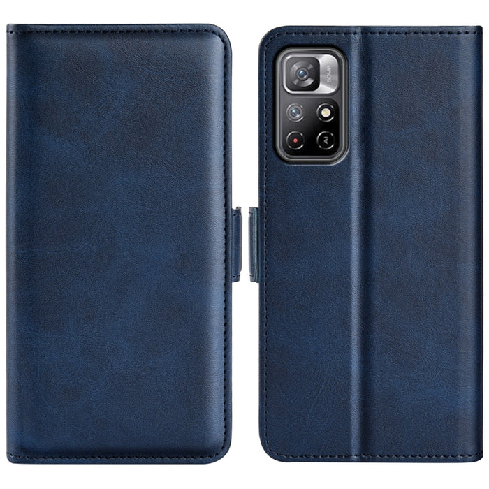 Para Xiaomi Redmi Note 11 Funda de cuero con tapa horizontal con hebilla magnética de doble cara con soporte, ranuras para tarjetas y billetera, For Xiaomi Redmi Note 11