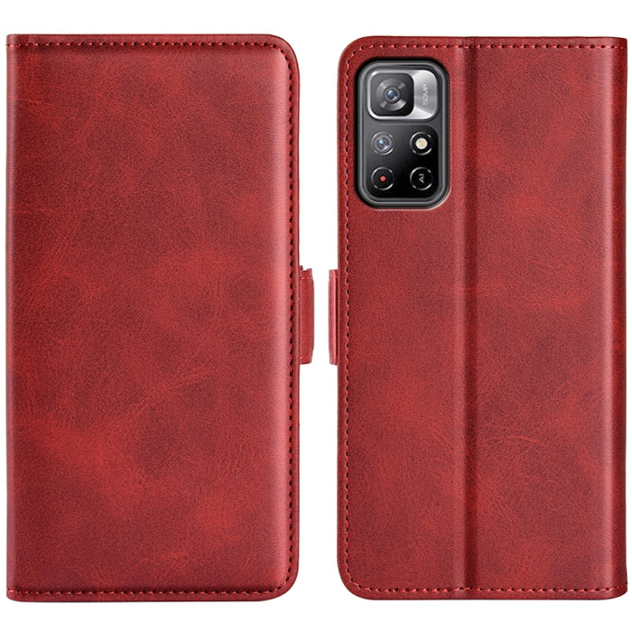 Para Xiaomi Redmi Note 11 Funda de cuero con tapa horizontal con hebilla magnética de doble cara con soporte, ranuras para tarjetas y billetera, For Xiaomi Redmi Note 11