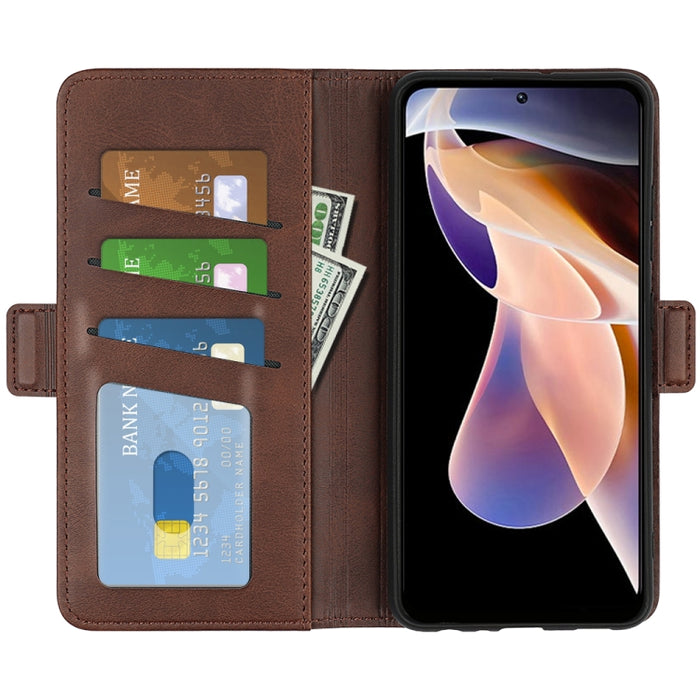 Para Xiaomi Redmi Note 11 Pro / Note 11 Pro + Funda de cuero con tapa horizontal con hebilla magnética de doble cara con soporte, ranuras para tarjetas y billetera, For Xiaomi Redmi Note 11 Pro