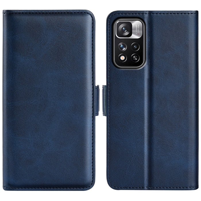 Para Xiaomi Redmi Note 11 Pro / Note 11 Pro + Funda de cuero con tapa horizontal con hebilla magnética de doble cara con soporte, ranuras para tarjetas y billetera, For Xiaomi Redmi Note 11 Pro