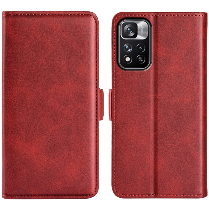 Para Xiaomi Redmi Note 11 Pro / Note 11 Pro + Funda de cuero con tapa horizontal con hebilla magnética de doble cara con soporte, ranuras para tarjetas y billetera, For Xiaomi Redmi Note 11 Pro