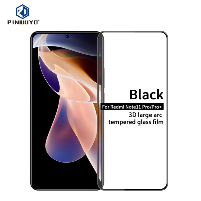 PINWUYO 9H 3D Película de vidrio templado a prueba de explosiones de pantalla completa curvada, For Xiaomi Redmi Note 11, For Xiaomi Redmi Note 11 Pro