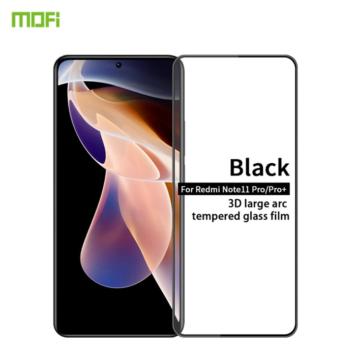 Película de vidrio templado de pantalla curva a prueba de explosiones MOFI 9H 3D, For Xiaomi Redmi Note 11, For Xiaomi Redmi Note 11 Pro