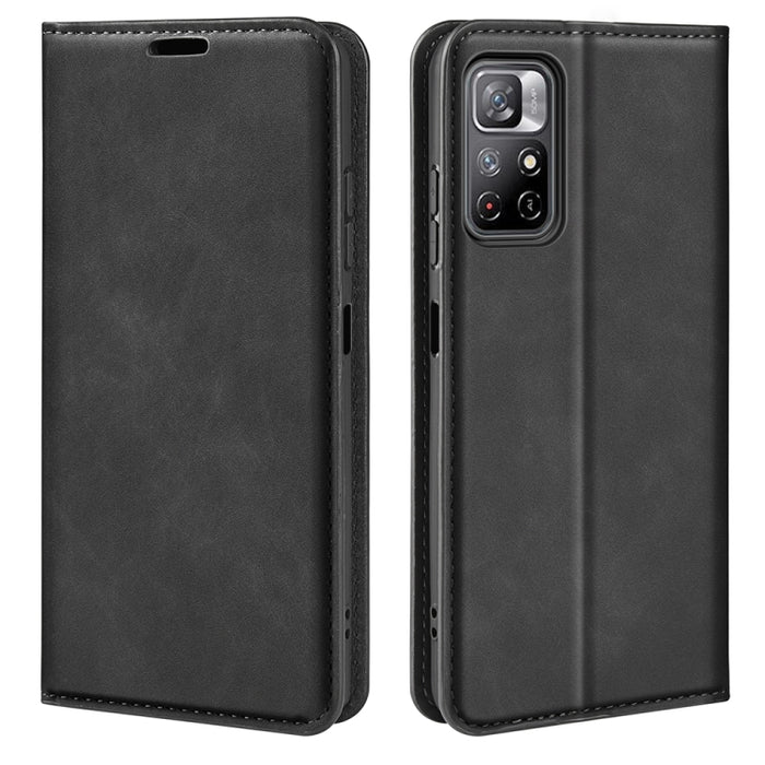 Para Xiaomi Redmi Note 11 Estuche de cuero con succión magnética de piel retro con soporte, ranuras para tarjetas y billetera, For Xiaomi Redmi Note 11