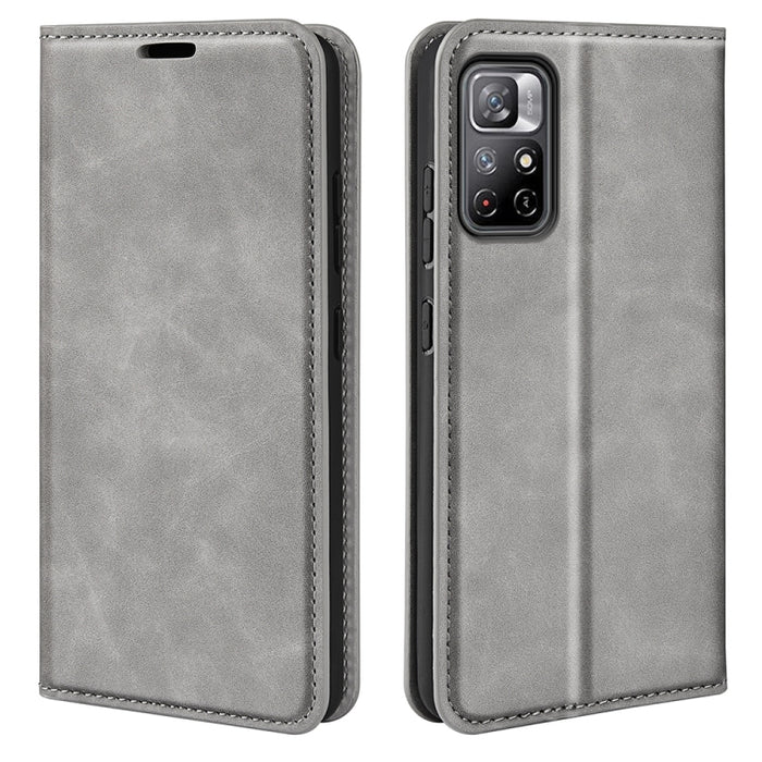 Para Xiaomi Redmi Note 11 Estuche de cuero con succión magnética de piel retro con soporte, ranuras para tarjetas y billetera, For Xiaomi Redmi Note 11