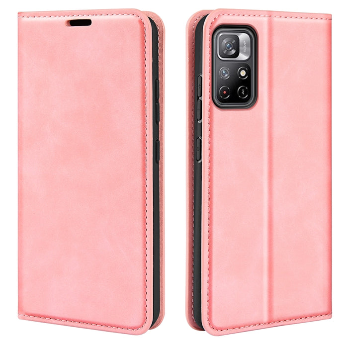 Para Xiaomi Redmi Note 11 Estuche de cuero con succión magnética de piel retro con soporte, ranuras para tarjetas y billetera, For Xiaomi Redmi Note 11
