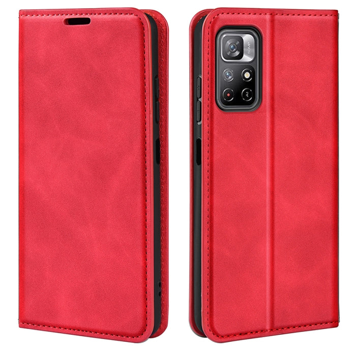 Para Xiaomi Redmi Note 11 Estuche de cuero con succión magnética de piel retro con soporte, ranuras para tarjetas y billetera, For Xiaomi Redmi Note 11