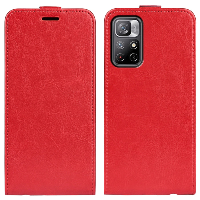 Para Xiaomi Redmi Note 11 R64 Texture Funda protectora de cuero con tapa vertical única con ranuras para tarjetas y marco de fotos, For Xiaomi Redmi Note 11