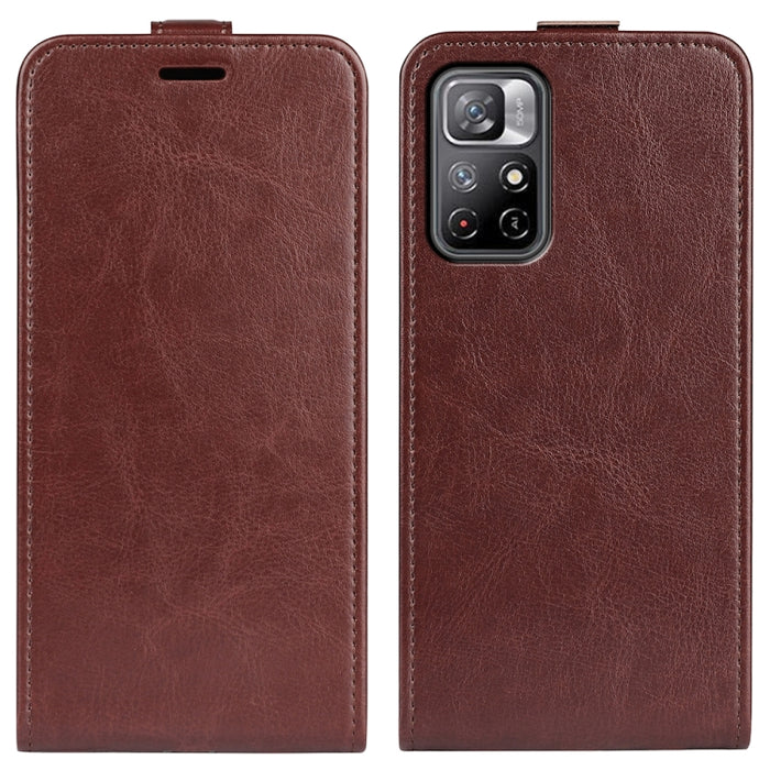 Para Xiaomi Redmi Note 11 R64 Texture Funda protectora de cuero con tapa vertical única con ranuras para tarjetas y marco de fotos, For Xiaomi Redmi Note 11
