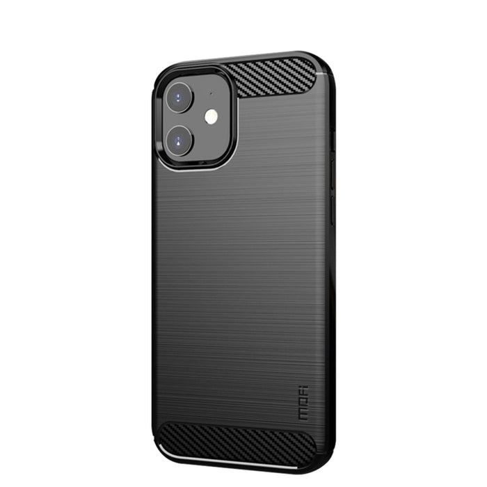 Funda de TPU suave de fibra de carbono con textura cepillada de la serie Gentleness de MOF, For iPhone 12 mini, For iPhone 12 / 12 Pro, For iPhone 12 Pro Max, For iPhone?12 / 12 Pro