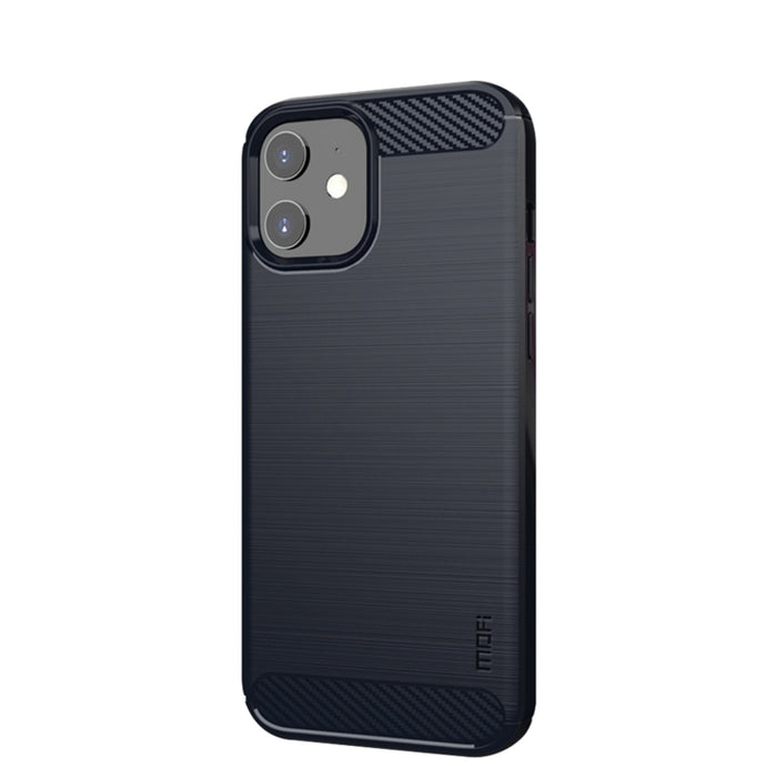 Funda de TPU suave de fibra de carbono con textura cepillada de la serie Gentleness de MOF, For iPhone 12 mini, For iPhone 12 / 12 Pro, For iPhone 12 Pro Max, For iPhone?12 / 12 Pro