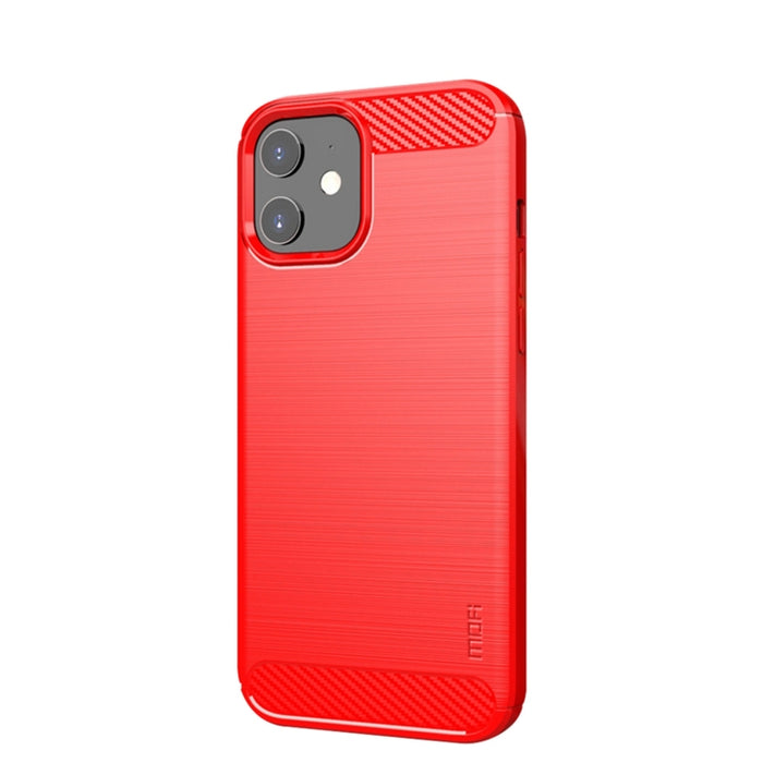 Funda de TPU suave de fibra de carbono con textura cepillada de la serie Gentleness de MOF, For iPhone 12 mini, For iPhone 12 / 12 Pro, For iPhone 12 Pro Max, For iPhone?12 / 12 Pro