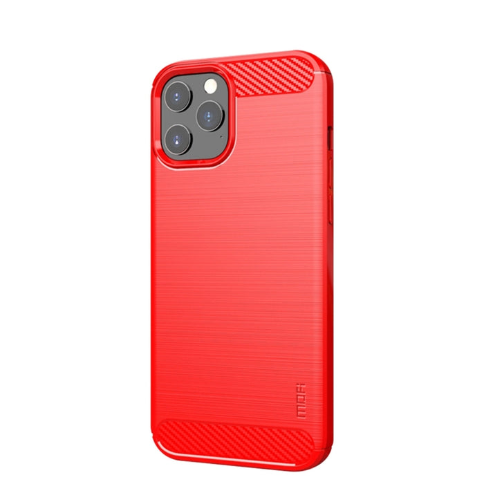 Funda de TPU suave de fibra de carbono con textura cepillada de la serie Gentleness de MOF, For iPhone 12 mini, For iPhone 12 / 12 Pro, For iPhone 12 Pro Max, For iPhone?12 / 12 Pro