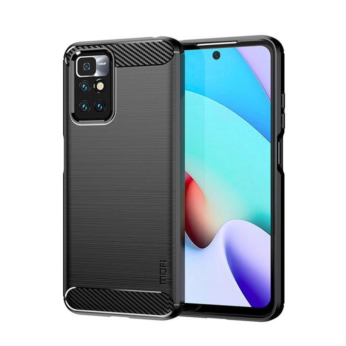 Funda de teléfono de TPU suave de fibra de carbono con textura cepillada de la serie Gentleness de MOFI, For Xiaomi Redmi Note11 / Poco M4 Pro 5G, For Xiaomi Redmi Note11 Pro / Note 11 Pro+, For Xiaomi Redmi 10 / 10 Prime, For Xiaomi Mi 11T / 11T Pro