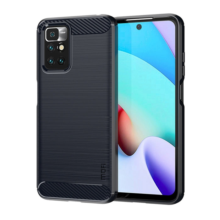 Funda de teléfono de TPU suave de fibra de carbono con textura cepillada de la serie Gentleness de MOFI, For Xiaomi Redmi Note11 / Poco M4 Pro 5G, For Xiaomi Redmi Note11 Pro / Note 11 Pro+, For Xiaomi Redmi 10 / 10 Prime, For Xiaomi Mi 11T / 11T Pro
