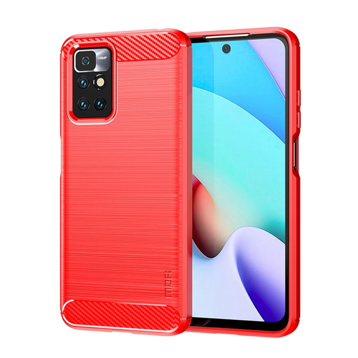 Funda de teléfono de TPU suave de fibra de carbono con textura cepillada de la serie Gentleness de MOFI, For Xiaomi Redmi Note11 / Poco M4 Pro 5G, For Xiaomi Redmi Note11 Pro / Note 11 Pro+, For Xiaomi Redmi 10 / 10 Prime, For Xiaomi Mi 11T / 11T Pro