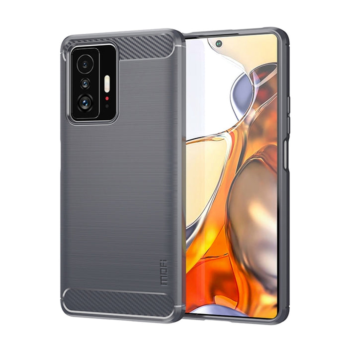 Funda de teléfono de TPU suave de fibra de carbono con textura cepillada de la serie Gentleness de MOFI, For Xiaomi Redmi Note11 / Poco M4 Pro 5G, For Xiaomi Redmi Note11 Pro / Note 11 Pro+, For Xiaomi Redmi 10 / 10 Prime, For Xiaomi Mi 11T / 11T Pro