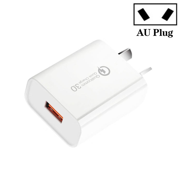 Cargador rápido CA-25 QC3.0 USB 3A para teléfono móvil, enchufe AU, AU Plug