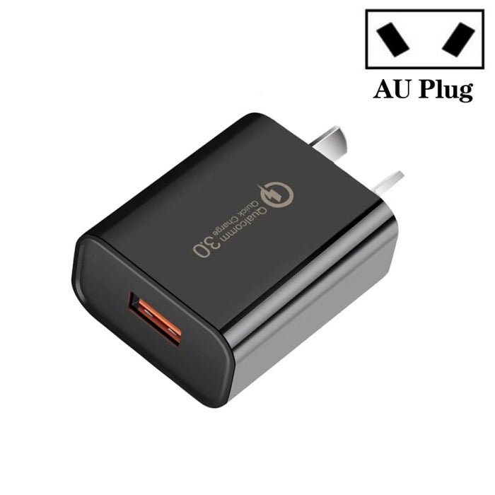 Cargador rápido CA-25 QC3.0 USB 3A para teléfono móvil, enchufe AU, AU Plug