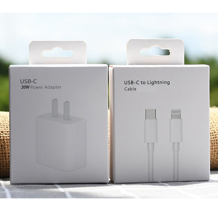 Cargador de viaje AU-20W PD USB-C / Type-C con USB-C a cable de datos de 8 pines, enchufe AU, AU Plug + 1m 8 Pin PD Cable, AU Plug + 2m 8 Pin PD Cable