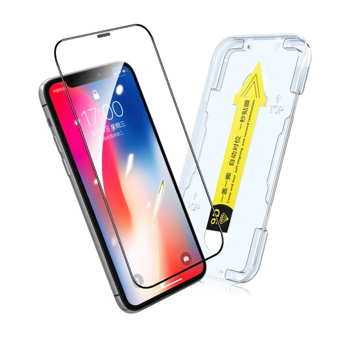 Película de vidrio templado ENKAY Quick Stick, For iPhone 11 Pro / X / XS, For iPhone 11 / XR, For iPhone 11 Pro Max / XS Max