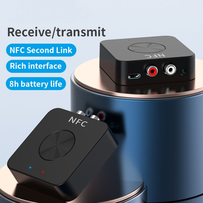 BT-21 NFC Bluetooth 5.0 Receptor y Transmisor Adaptador de Audio AUX RCA de 3,5 mm
