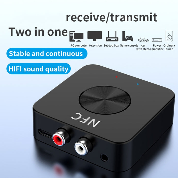 BT-21 NFC Bluetooth 5.0 Receptor y Transmisor Adaptador de Audio AUX RCA de 3,5 mm