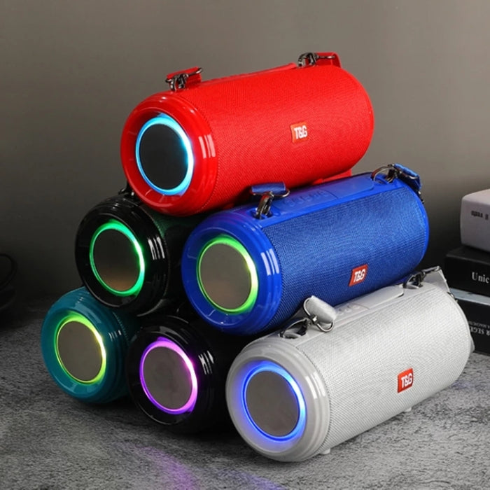 T&G TG537 RGB Light Altavoz Bluetooth impermeable portátil compatible con tarjeta FM / TF