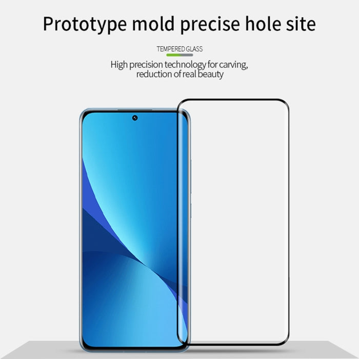 PINWUYO 9H 3D Película de vidrio templado doblado en caliente, For Xiaomi 12 / 12X, For Xiaomi 12 Pro, For Honor 60, For Honor 60 Pro